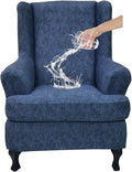 KRFOONN Stretch Wing Chair Slipcovers Printed 2 Piece Wingback Chair Covers by KRFOONN