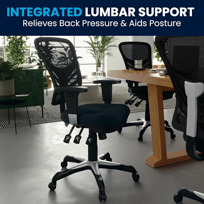 Flash Furniture Nicholas Mid-Back Swivel Desk Chair - Image 10