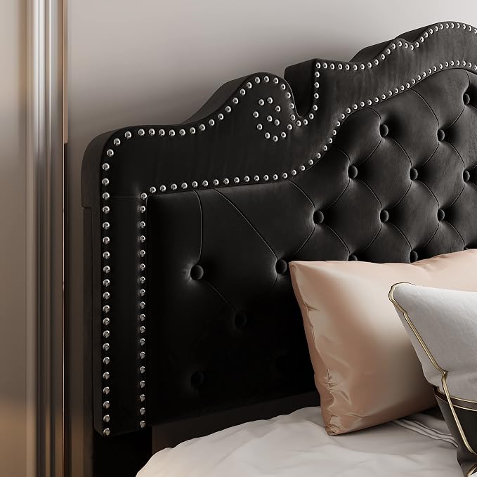 Allewie Queen Velvet Bed Frame - Image 7