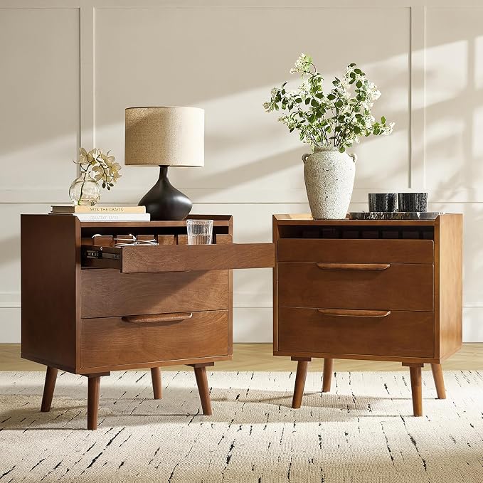 HULALA HOME 2 Drawer End Table by HULALAHOME