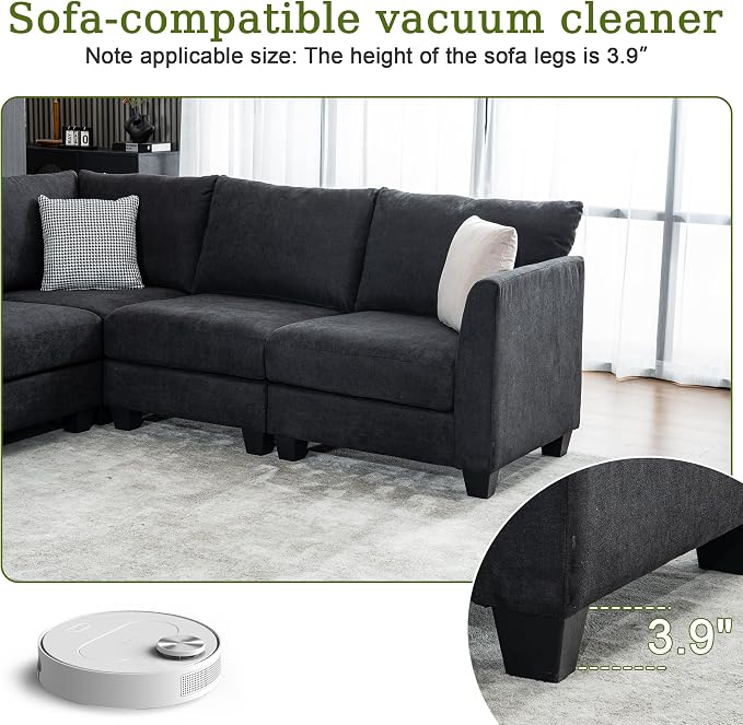150.4" Large Sectional Couches for Living Room, 8 Seater L Shaped Modular - Image 8
