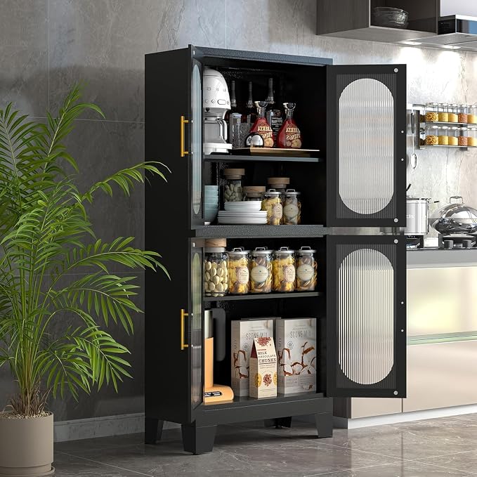 GAIOUS Black Kitchen Pantry Cabinet, Pantry Storage Cabinet - Image 5
