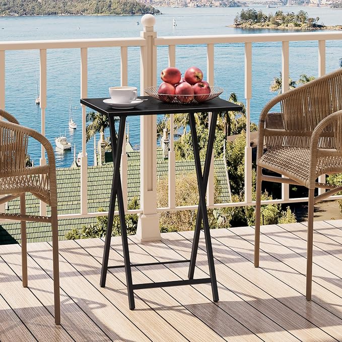 HOOBRO Folding TV Tray Tables, Industrial Snack Desk - Image 5