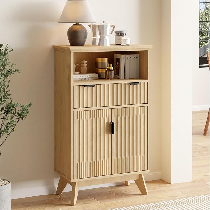 Fatmok Buffet Cabinet with Storage, Wood Buffet Sideboard Console Table by Fatmok