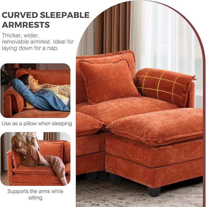 ELUCHANG Oversized 79" Modular Sectional Sofa Bed, Comfy Cloud Couch - Image 7