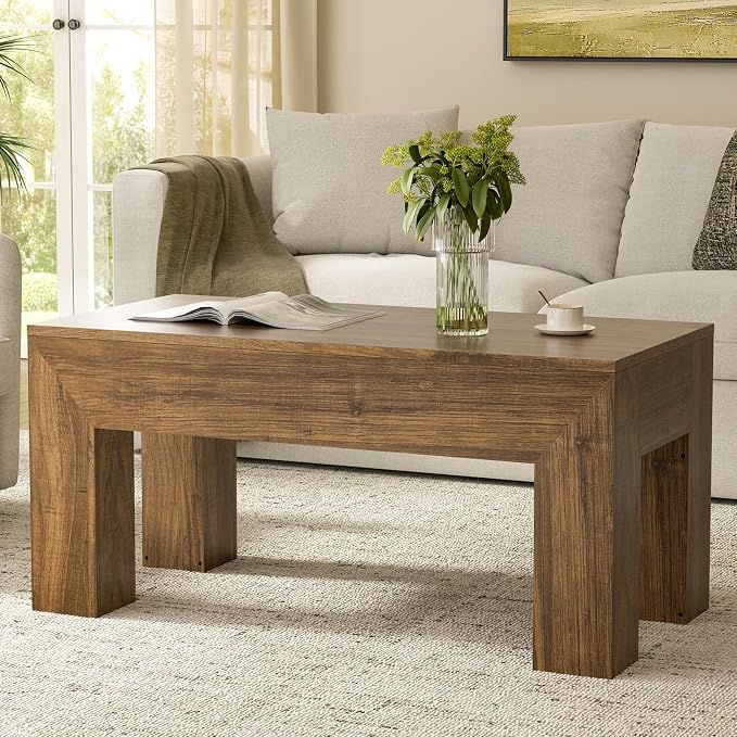 FABATO 41.7'' Lift Top Coffee Table, Wooden Rectangle Coffee Table - Image 3