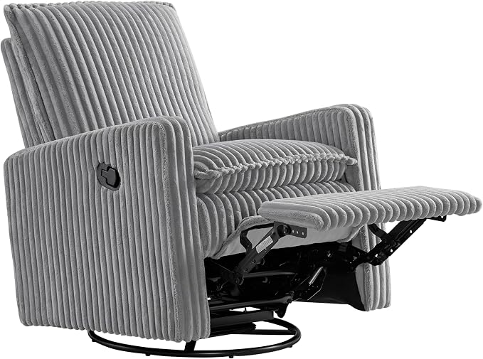 Oxford Baby Uptown Upholstered Glider Recliner Rocking Chair 360° Swivel - Image 6