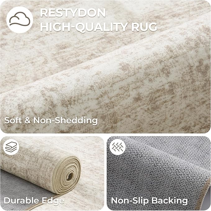 3x5 Washable Area Rug for Entryway, Soft Kitchen Rugs Non Slip for Dining Room - Image 7