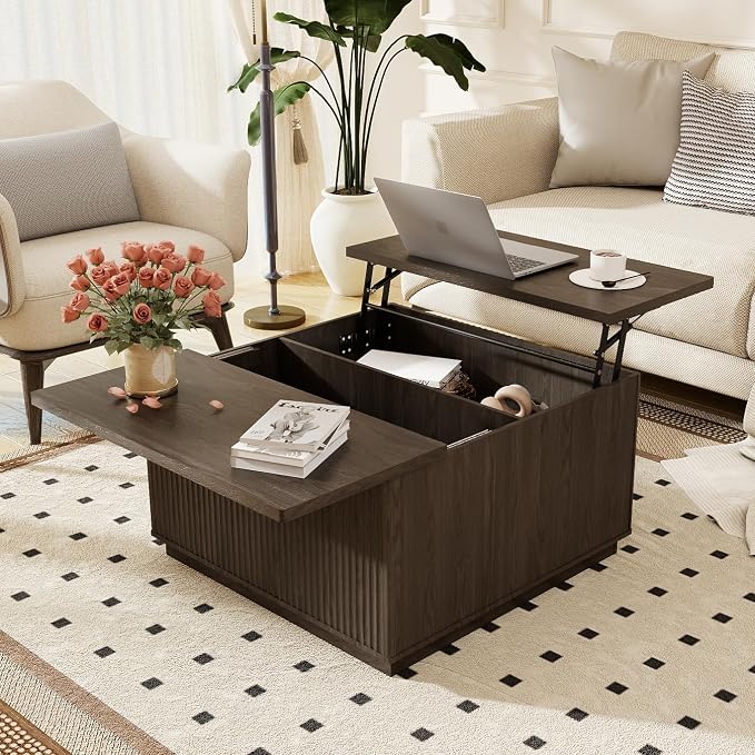 4-Piece Fluted Living Room Set Includes 31.5" Fluted Lift Top Coffee Table - Image 8