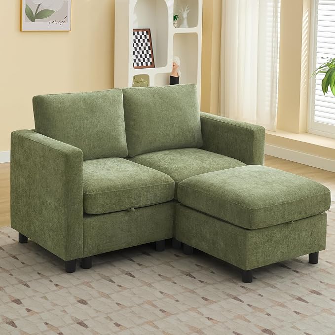 WUTUTUEE 58”Modular Sectional Loveseat Sofa by WUTUTUEE