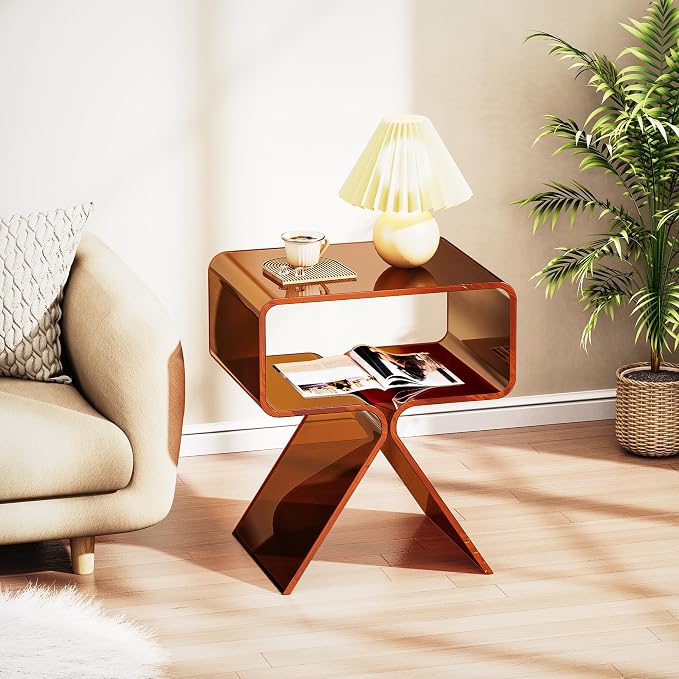 Acrylic Nightstand Side Table Modern Design Clear Home Decor Display End Table - Image 7