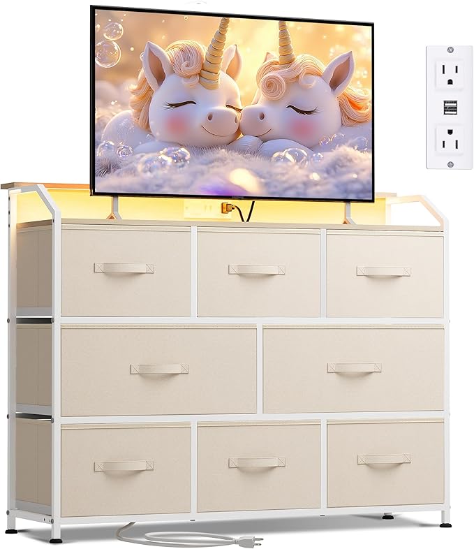 WLIVE Led Dresser for Bedroom, TV Stand for Bedroom by WLIVE