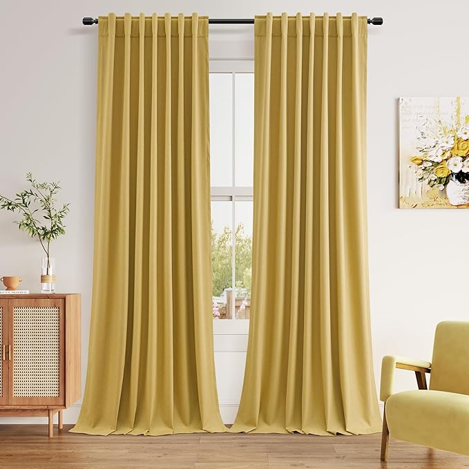 Guken 100% Blackout Curtains 96 Inch Length 2 Panels Set by Guken