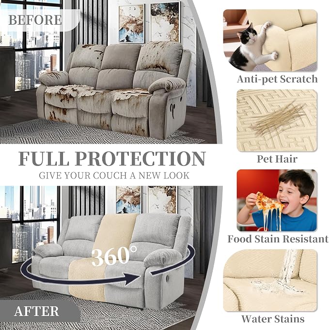 100% Waterproof Sectional Recliner Couch Covers - Image 6
