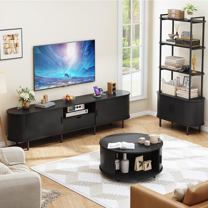 ONBRILL 86.6" TV Stand with Power Outlet - Image 8