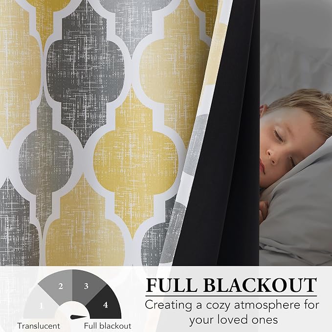 Beauoop 100% Blackout Curtains 72 Inches Long 2 Panels - Image 4