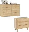 HOPUBUY Living Room Table Sets of 2, Boho Drawer and Large Drawer Nightstand by HOPUBUY