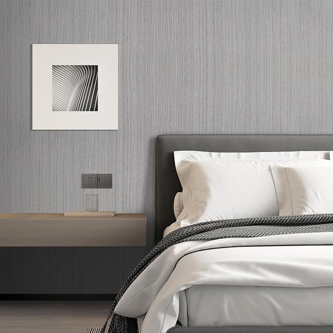 Grasscloth Peel and Stick Wallpaper Modern 15.7in x 196.8in Textured Linen - Image 7