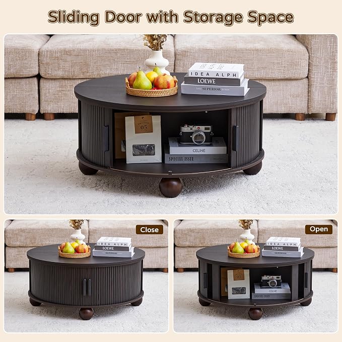 Round Lift Top Coffee Table - Image 5