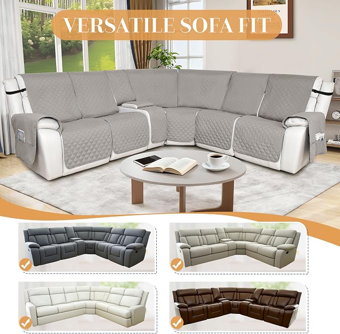HDCAXKJ 100% Waterproof Reclining Sectional Couch Covers L Shape Recliner Sofa - Image 6