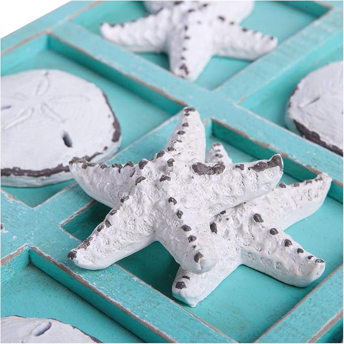 NIKKY HOME Beach Tic Tac Toe for Fun Starfish Sand Dollar Coastal House Coffee - Image 2