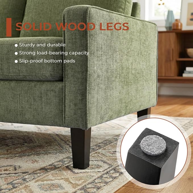 TLSUNNY Mid-Century Accent Chair, Modern Upholstered Chenille Armchair & Padded - Image 5
