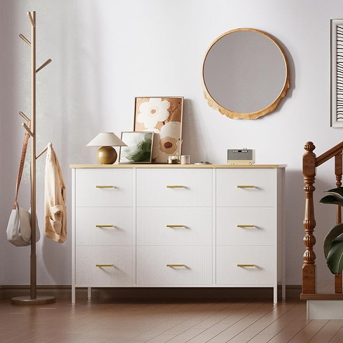 VASICAR Wide TV Stand Modern TV Console, 9 Drawers Dresser - Image 7