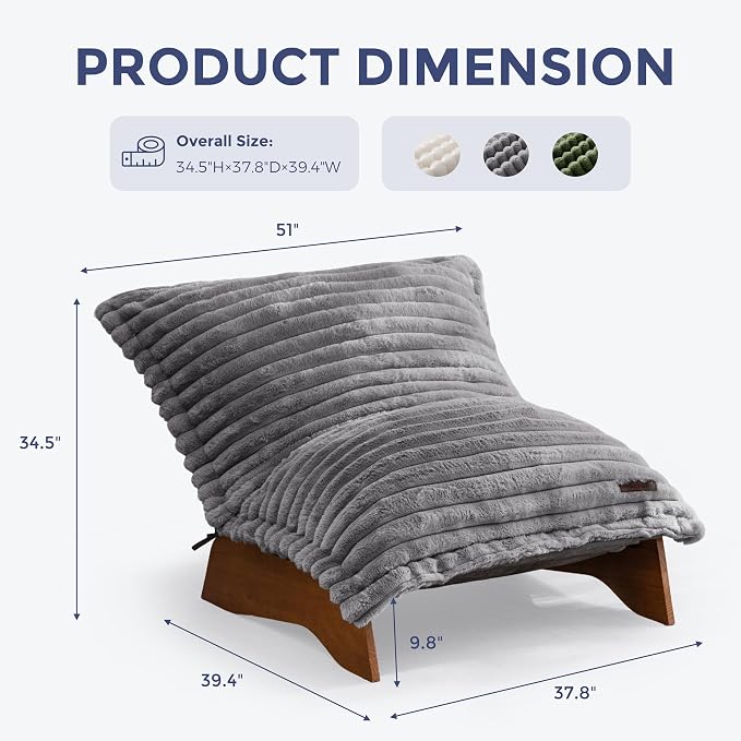 MAXYOYO Adjustable Living Room Chair, Convertible Bean Bag Chair & Recliner - Image 2