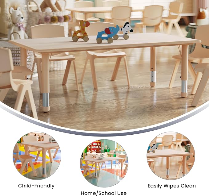 Flash Furniture Wren Adjustable Classroom Activity Table - Image 4