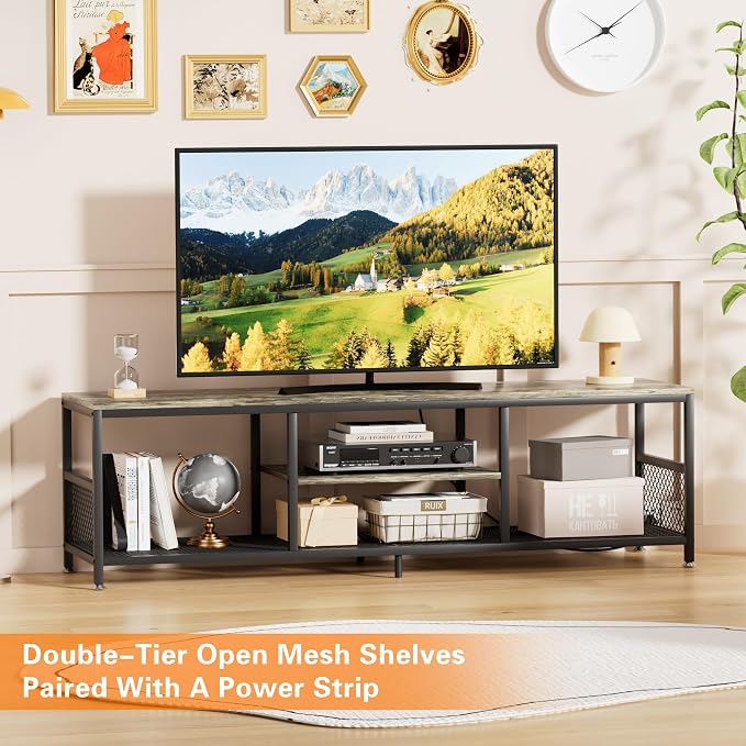 VECELO TV Stand with Power Outlets - Image 2