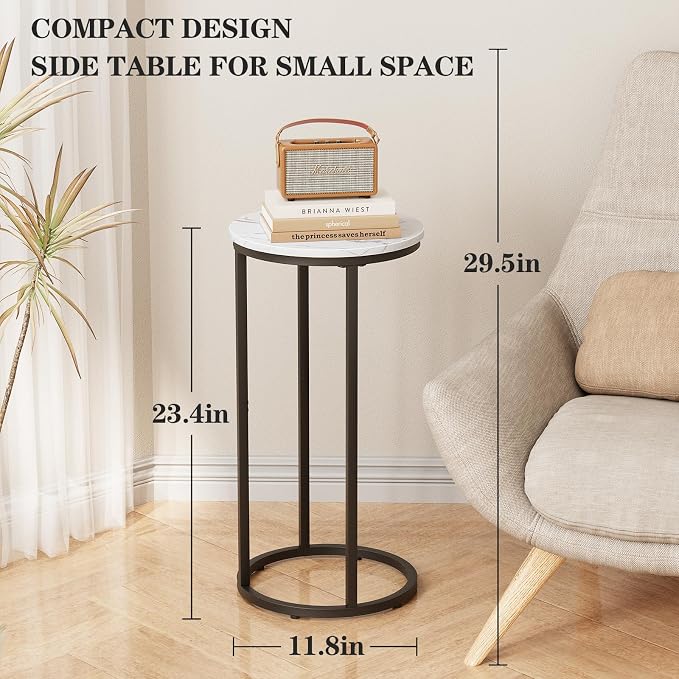 C Shaped End Table, Couch Side Tables - Image 3