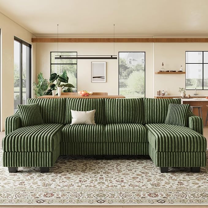 Belffin U Shaped Couch with Reversible Chaises Sectional Couches - Image 3