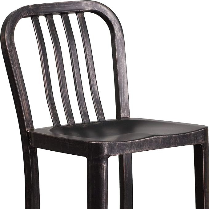 Flash Furniture Gael Commercial Grade 2 Pack 30" High Black-Antique Gold Metal - Image 9