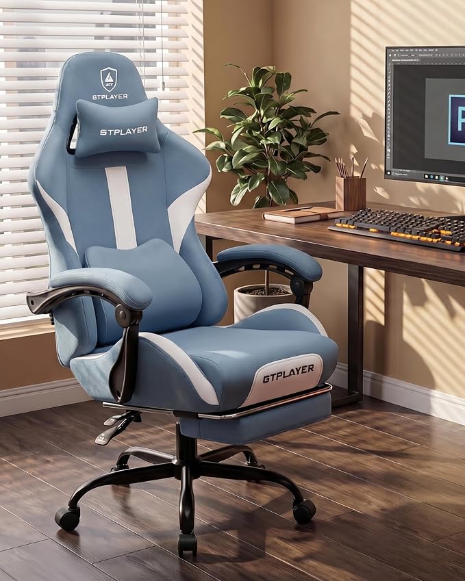 GTPLAYER Gaming Chair with Foot Rest & Pocket Spring Cushion, Ergonomic High - Image 3