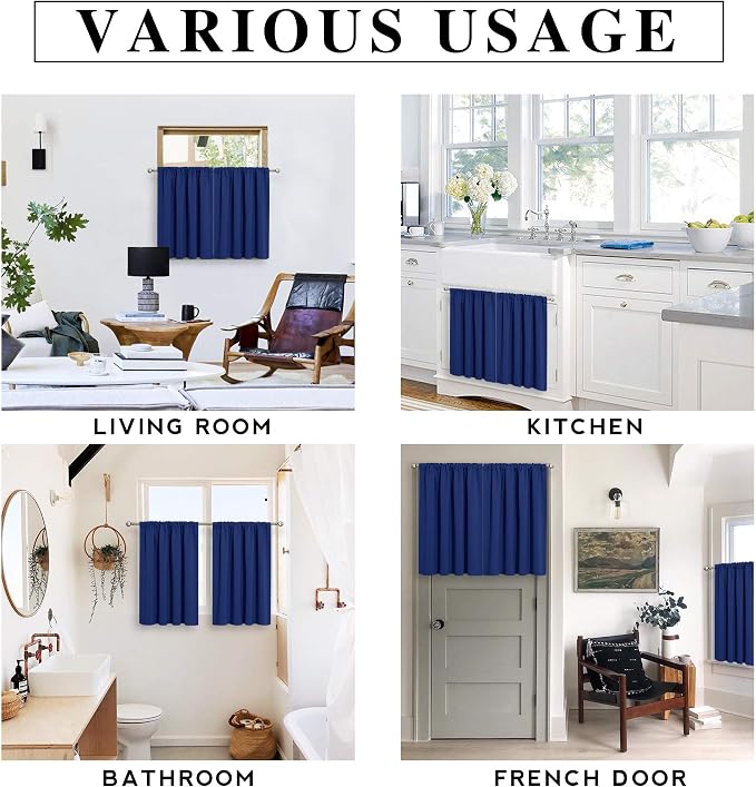 RYB HOME Blackout Curtains for Bedroom Living Room 63 inches Long, Thermal - Image 6