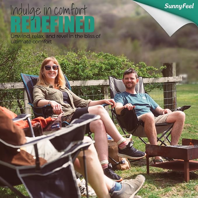 SUNNYFEEL Oversized Heated Rocking Camping Chair 2 Pack, Fully Padded Patio - Image 2