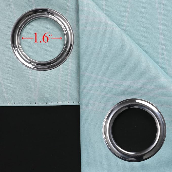 Estelar Textiler Aqua and Beige Blackout Curtains 102 Inch Length 2 Panels Set - Image 7