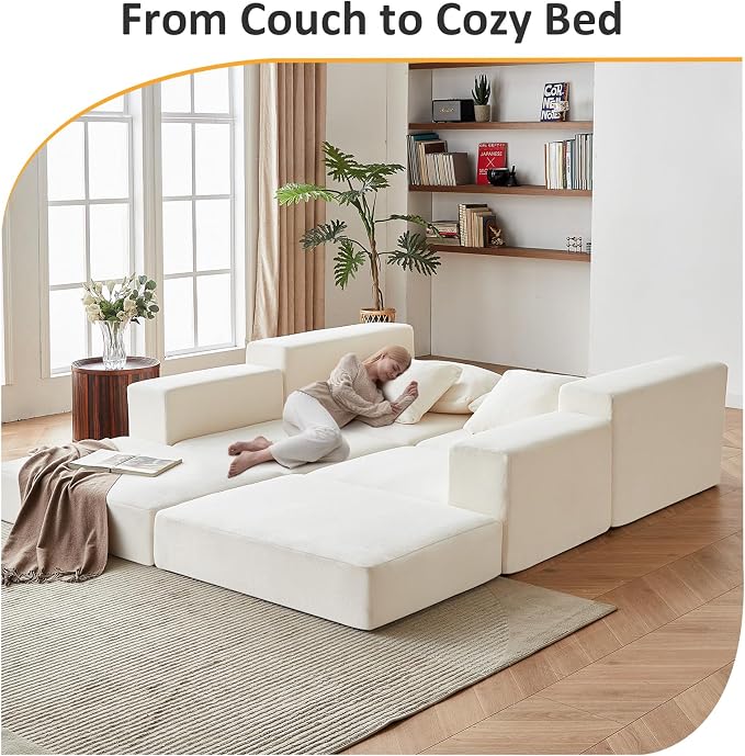 Modular Sectional Loveaeat Cloud Sofa, Boneless Couch - Image 5