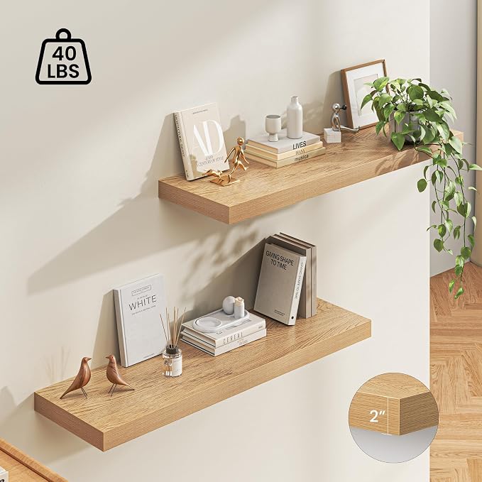 Dreamland 48" Floating Shelves for Wall, Wall-Mounted Shelves for Bedroom - Image 4