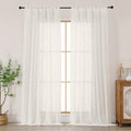 Chyhomenyc Ivory Semi Sheer Curtains 96 Inches Long 2 Panels by Chyhomenyc