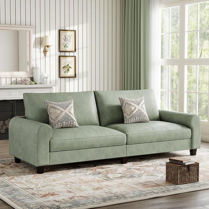 EASE MOOSE 88.5" Large Seat Faux Leather Loveseat Sofa, Waterproof and - Image 3