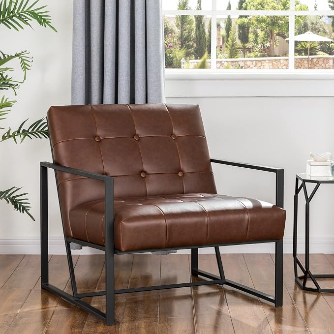 Glitzhome Mid Century Modern Accent Chair, Modern Living Room Chairs by Glitzhome