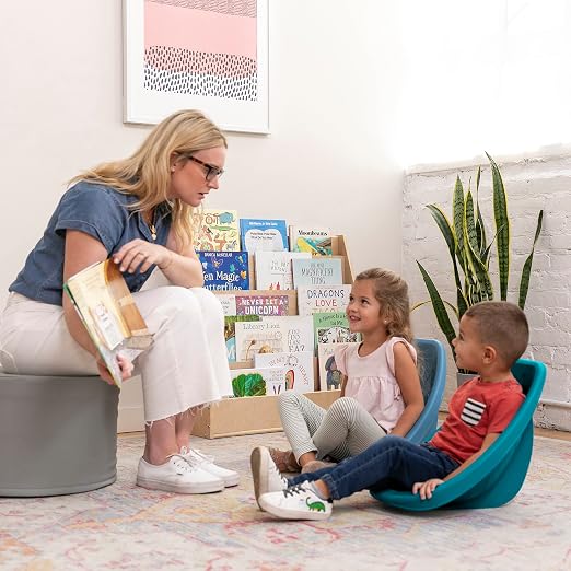 ECR4Kids Plastic Leaf Scoop Floor Rocker Seat, Classroom Furniture, Contemporary - Image 2