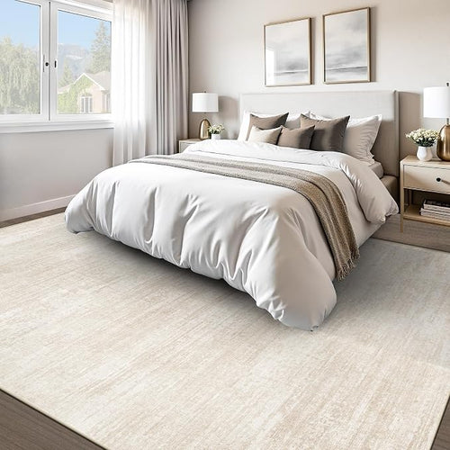 Area Rugs 10x14 Living Room: Washable Rug Modern Abstract Neutral Soft Non-Slip - Image 2