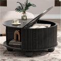 JOINICE Black Round Coffee Table by Joinice