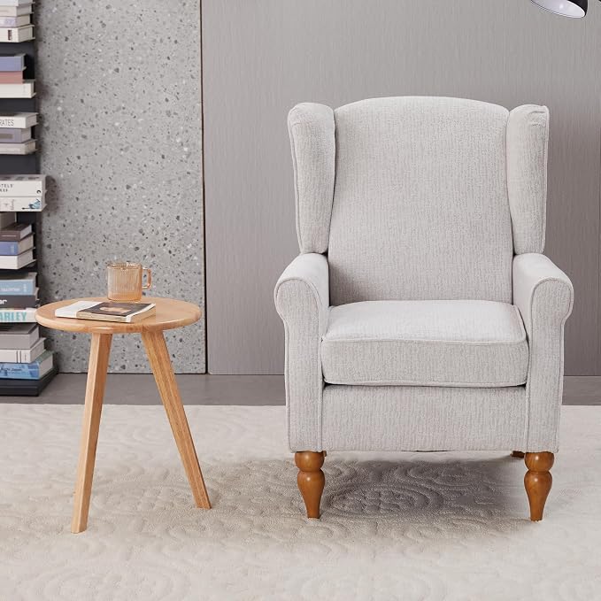 Mid-Century High Wingback Chair, Modern Fabric Accent Chair Armchair - Image 8