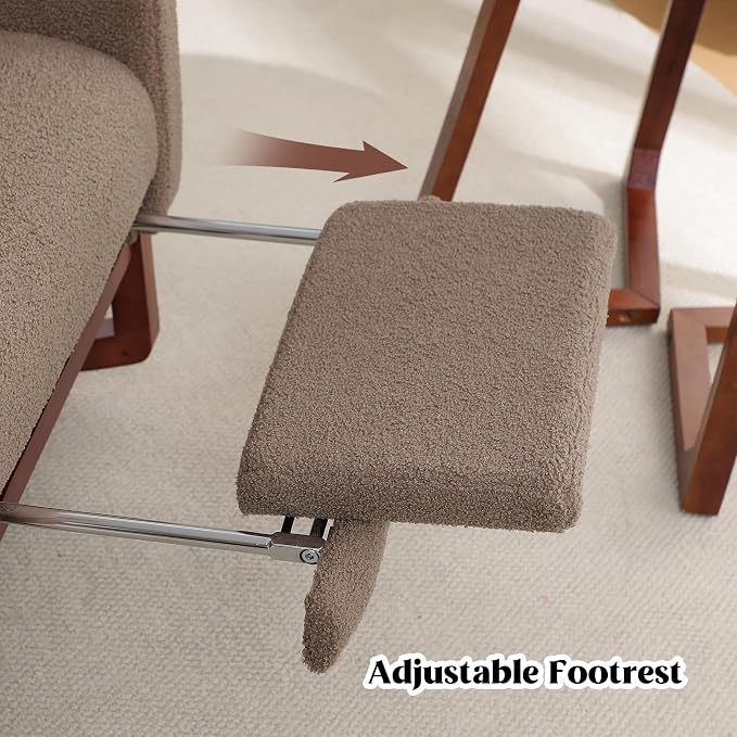 HCHAIRH Rocking Chair with Foot Rest, Teddy Wingback Nursery Rocking Chairs - Image 6
