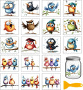 GLOBLELAND 18 Sheets Funny Birds Rub on Transfer 3.9x3.6inch Colorful Animals by GLOBLELAND