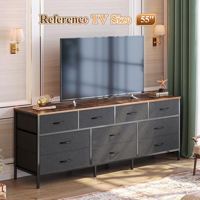 Huuger 63 Inch Dresser for Bedroom, Long Dresser - Image 4