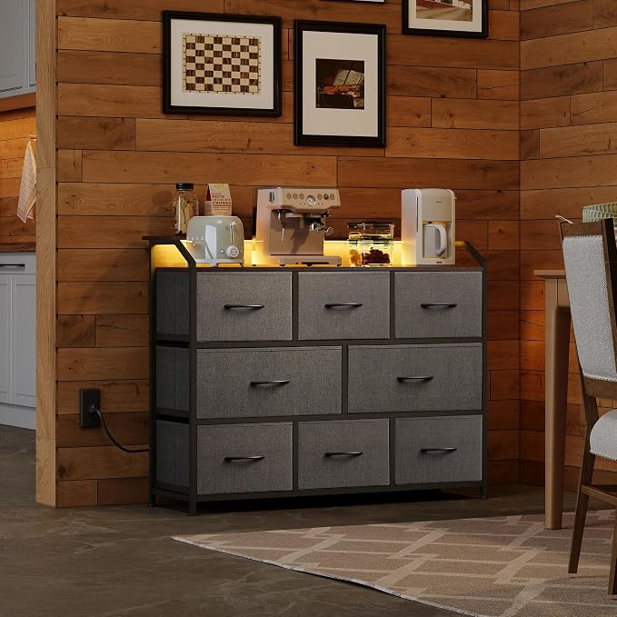 WLIVE Dresser TV Stand with Power Outlets, Led Dresser - Image 2